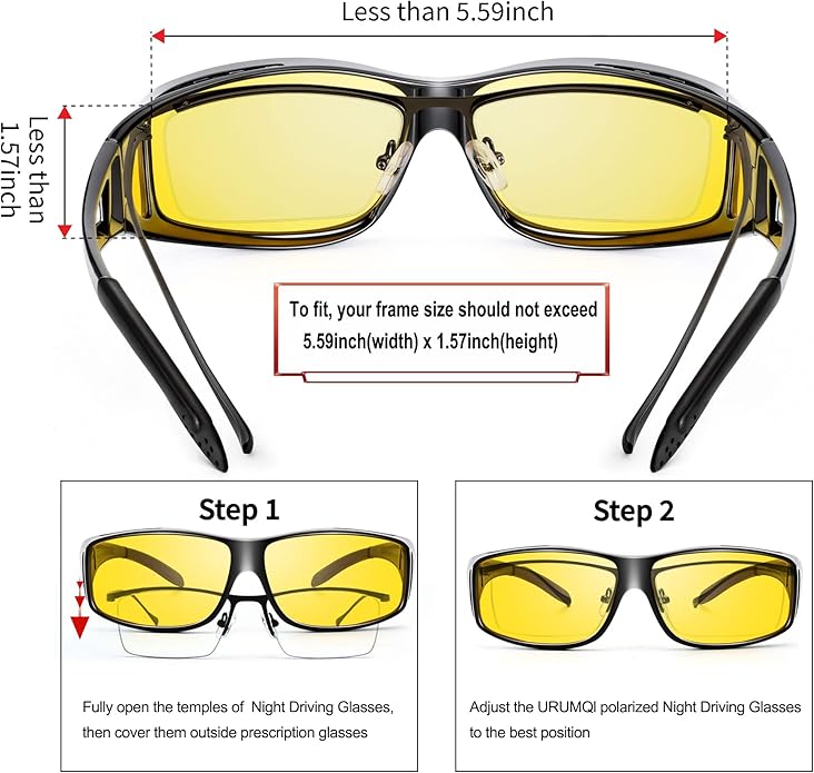 Norvo | Polaroid Night Driving Glasses | Anti-Glare, Lightweight & Ideal for Low Light Conditions