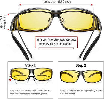 Norvo | Polaroid Night Driving Glasses | Anti-Glare, Lightweight & Ideal for Low Light Conditions