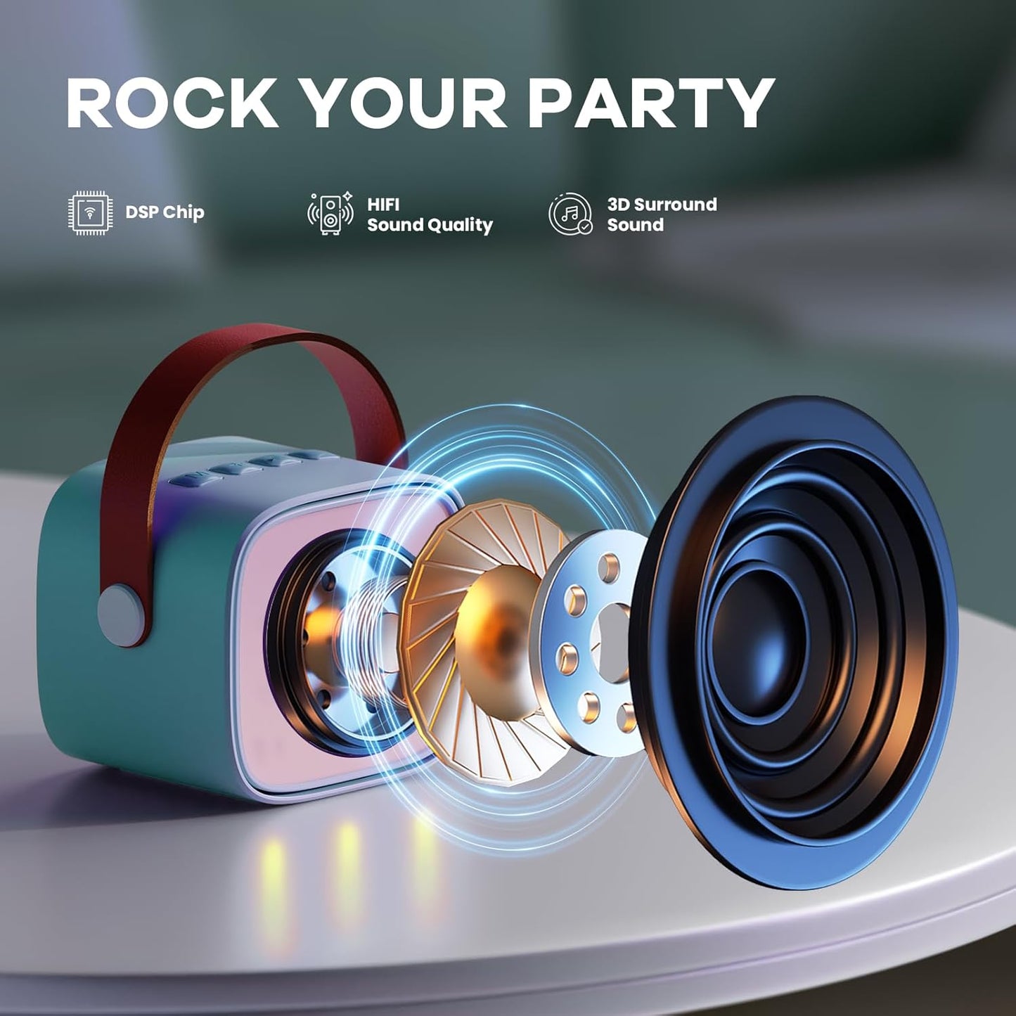 Skanto | Portable Mini Karaoke Machine with Bluetooth Speaker and 2 Wireless Microphones – Veylo