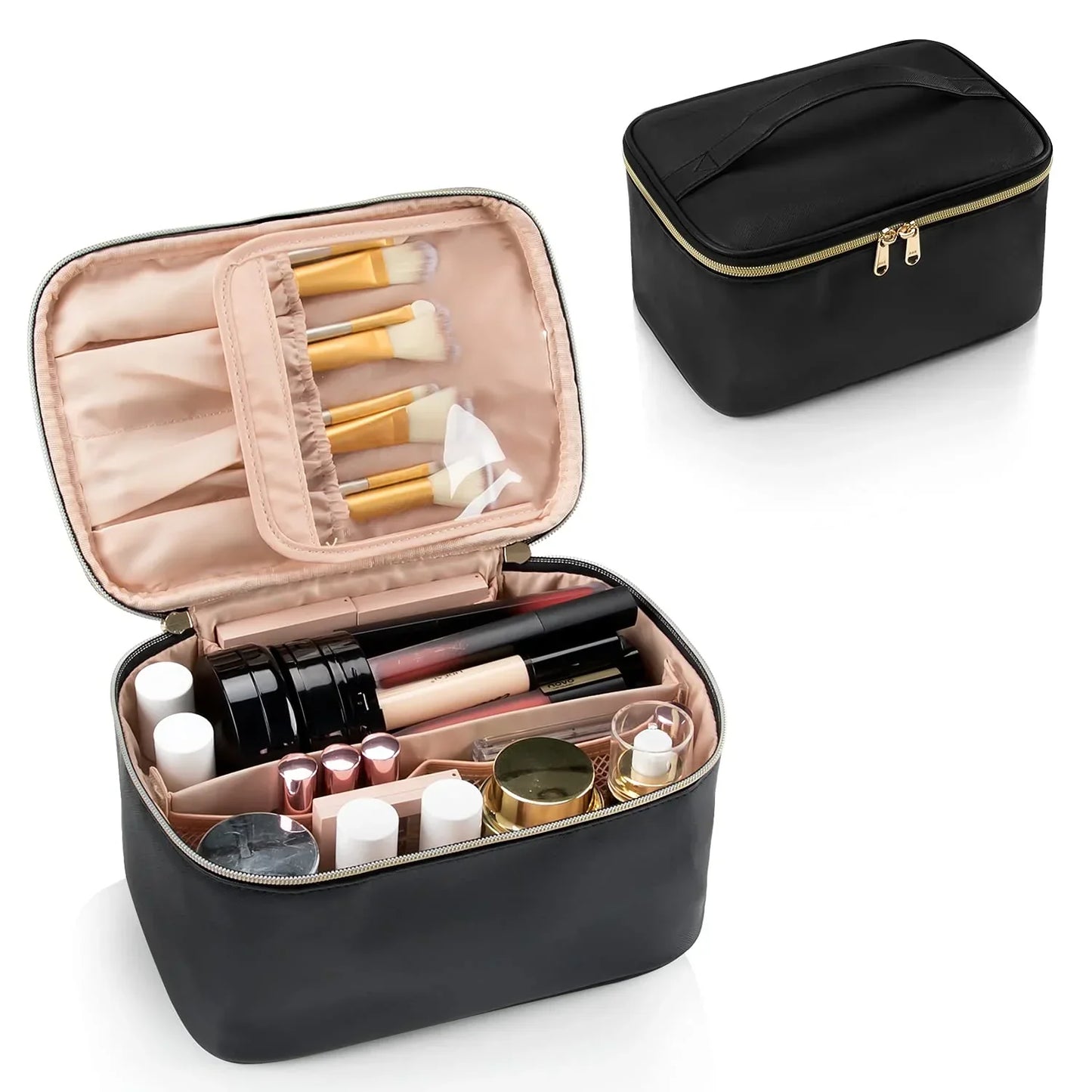 Skanto | Practical Makeup Organizer for Travel | With Compartments and Dividers