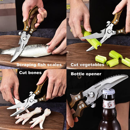 Kitchen Scissors Heavy Duty Kitchen Shears Set 2-Pack, Poultry Shears Heavy Duty Professional