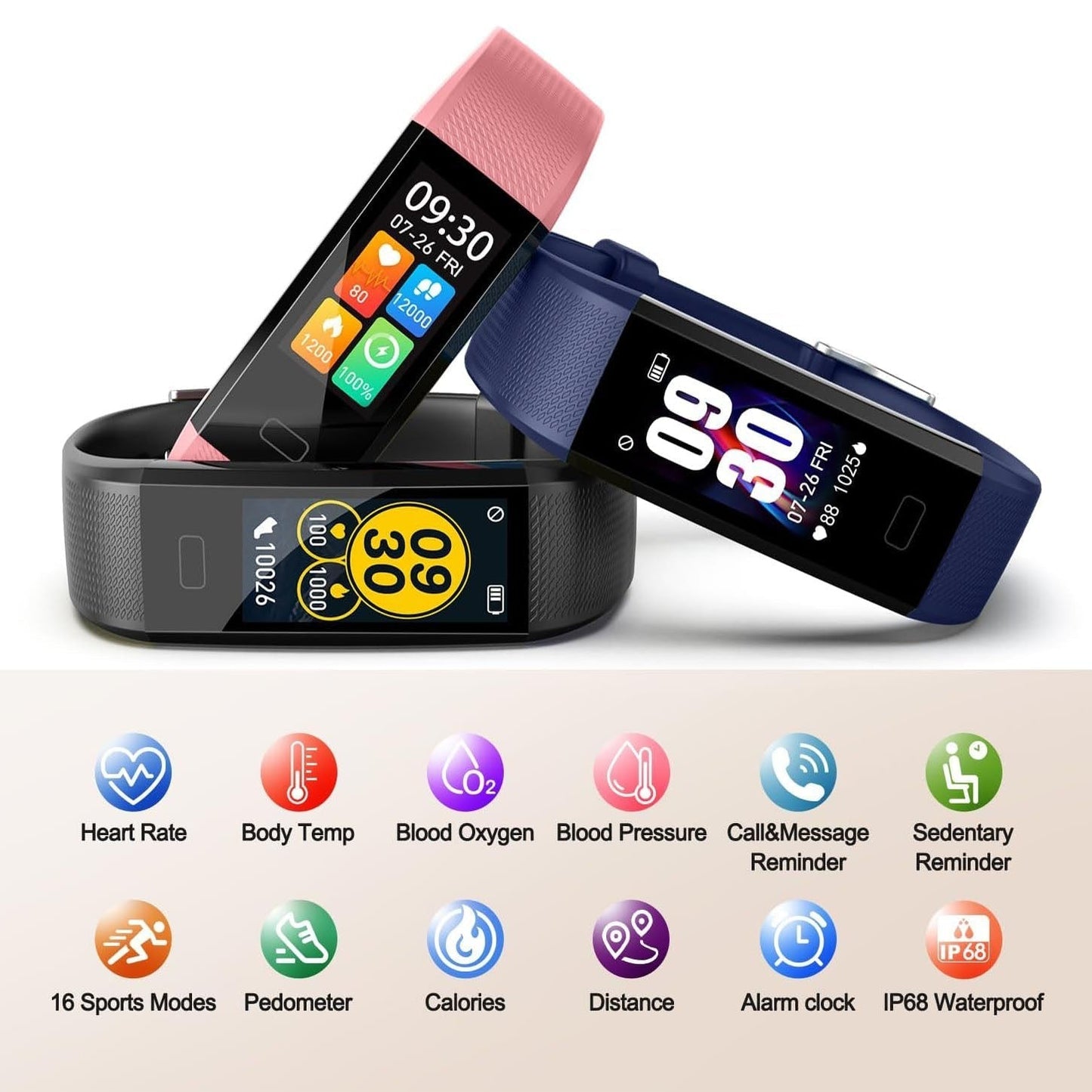 Skanto | Blood Pressure & Heart Rate Monitor Smartwatch | Waterproof, Sleep Tracking & Fitness Insights for Daily Health Management