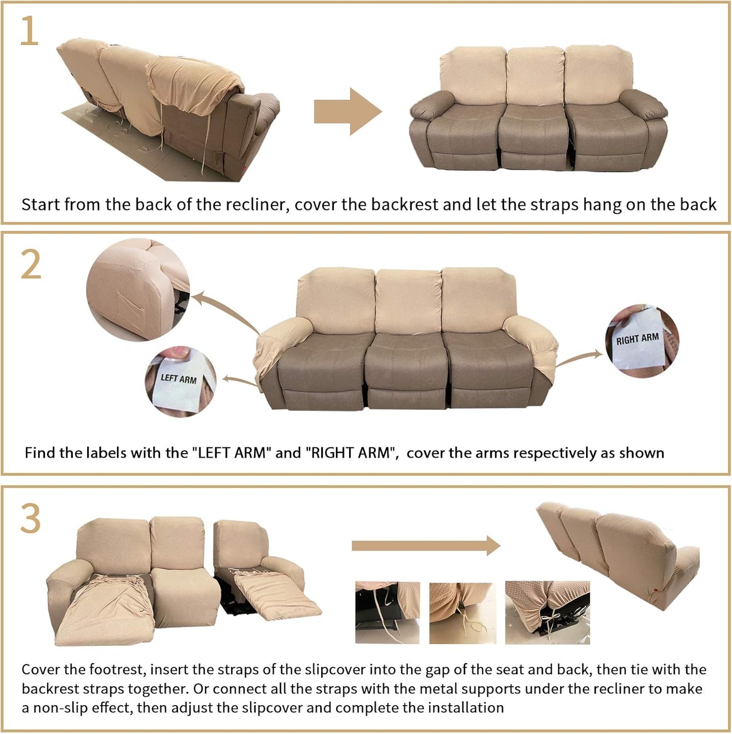 BowLift | Stretch Recliner Chair Covers 4-Piece Set – CoverMate