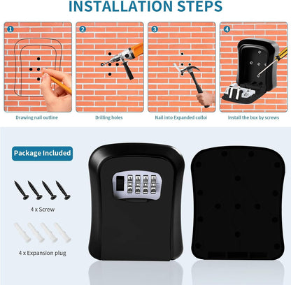 Skanto | Key Safe Wall Mounted - 4-Digit Combination Key Lock