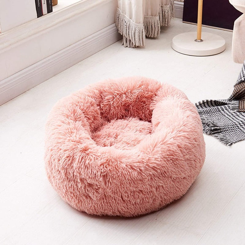 Brehn | Round Plush Calming Donut Dog Bed for Small to Large Dogs