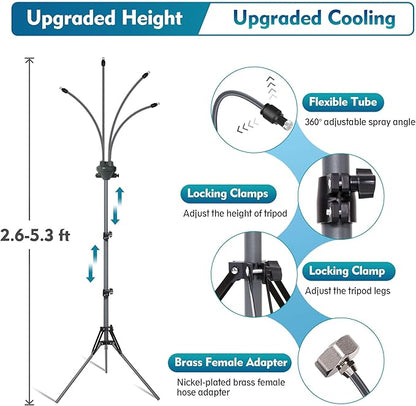 BowLift | Standing misting system - adjustable height outdoor patio mister for cooling decks, porches, and backyards