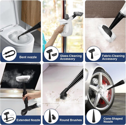 High-pressure handheld steam cleaner with 8-piece accessory set – Valtira