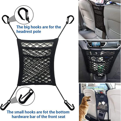 BowLift | Stretchable Car Seat Divider & Storage Net with Pet Barrier
