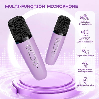 Skanto | Portable Mini Karaoke Machine with Bluetooth Speaker and 2 Wireless Microphones – Veylo