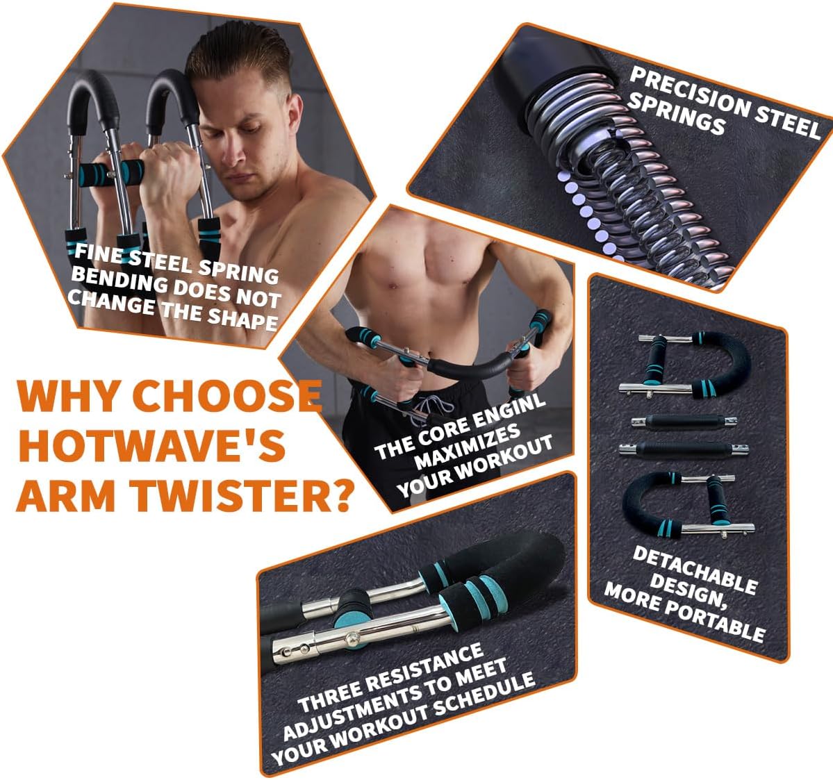 BowLift | Twister Arm Exerciser – Adjustable Spring Workout Bar for Upper Body Strength Training