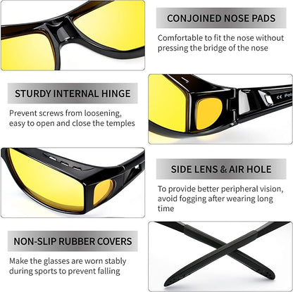 Skanto | Jeremy Night Vision Polaroid Driving Glasses – Anti-Glare Lenses for Safe Night Driving