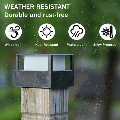 Skanto | VIEWSUN Solar Post Lights 4 Pack - Waterproof LED Fence Lights for 4X4, 5X5, 6X