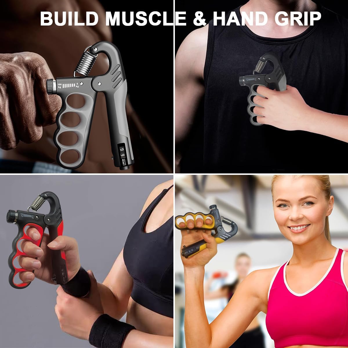 BowLift | Adjustable Hand Grip Strengthener | 5–100KG Resistance | Rep Counter | Non-Slip Handles