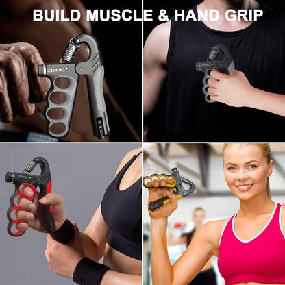 BowLift | Adjustable Hand Grip Strengthener | 5–100KG Resistance | Rep Counter | Non-Slip Handles