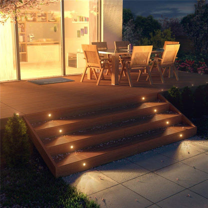 Skanto | Smy Lighting 6-Pack LED Deck Lights, Waterproof IP67, Warm White, Stainless Steel, Low Voltage