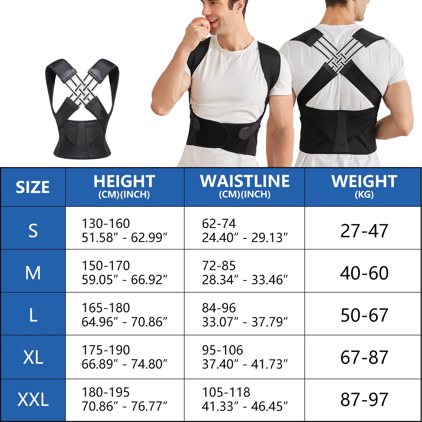 BowLift | Back Posture Corrector | Adjustable, Breathable Design for Men & Women to Improve Posture and Reduce Back Pain