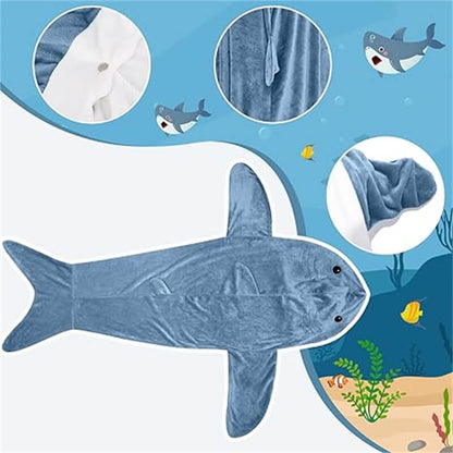 Plush Shark Blanket Hoodie – Comfortable wearable blanket