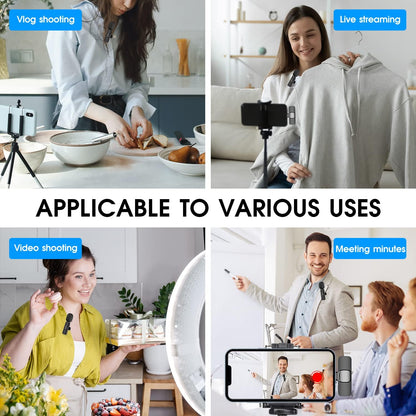 2-Pack wireless microphone for iPhone iPad Bowlift
