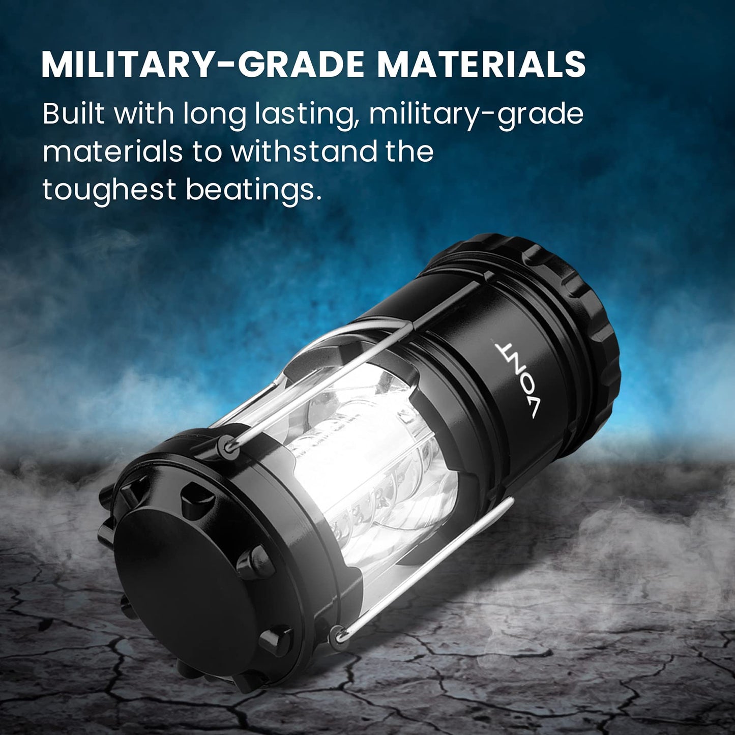Skanto | Vont 2 Pack LED Camping Lanterns - Super Bright, Portable, Emergency Survival Lights, Batteries Included