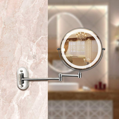 Skanto LED Magnifying Mirror | Rechargeable | Cosmetics & Bath | Chrome Silver