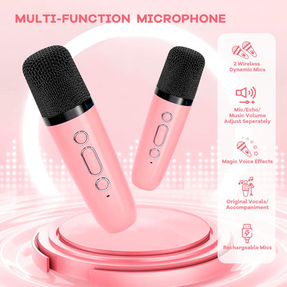 Skanto | Portable Mini Karaoke Machine with Bluetooth Speaker and 2 Wireless Microphones – Veylo