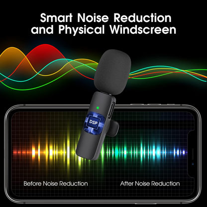 2-Pack wireless microphone for iPhone iPad Bowlift