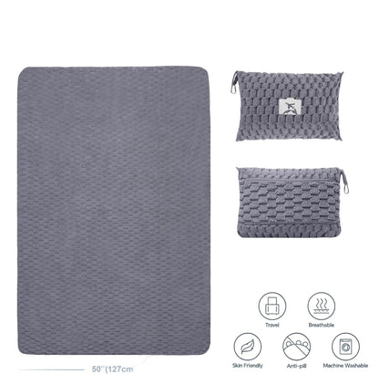 BowLift | Packable Flannel Travel Blanket with Pillow Bag and Luggage Sleeve – Trevora
