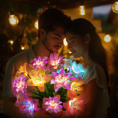 Skanto | Skanto 6 Pack Solar Garden Lights - Waterproof Lily Flowers for Outdoor Garden Decor