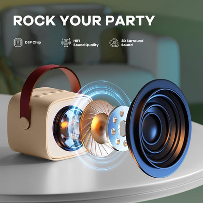 Skanto | Portable Mini Karaoke Machine with Bluetooth Speaker and 2 Wireless Microphones – Veylo