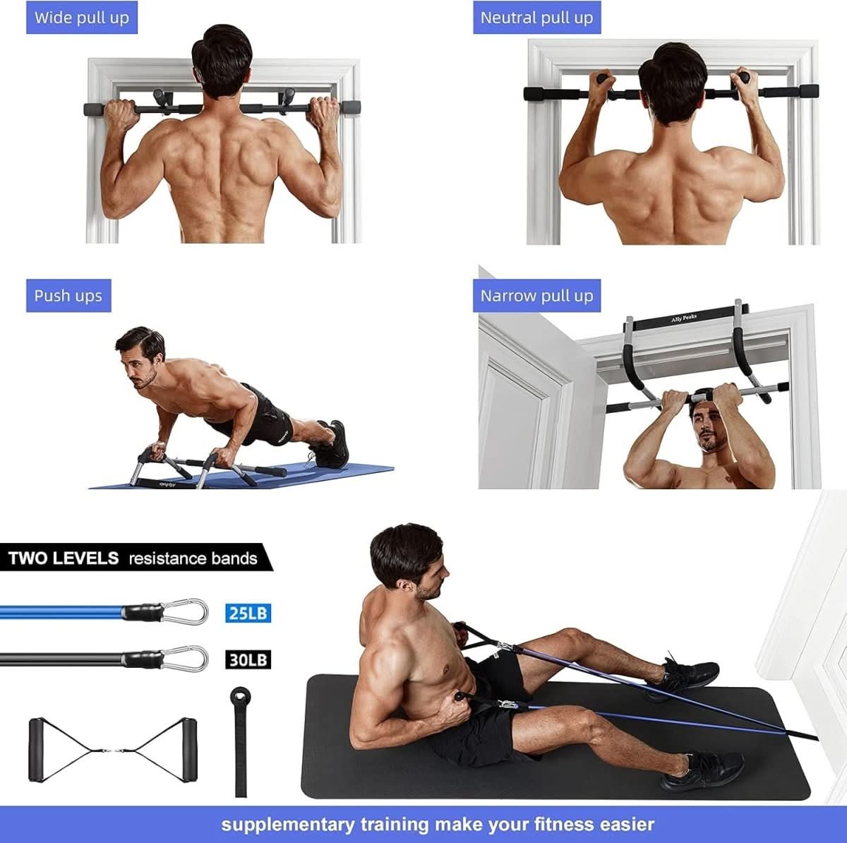 Skanto | Pull-up Bar - Steel Doorway Pull-up Bar with 200 kg Load Capacity