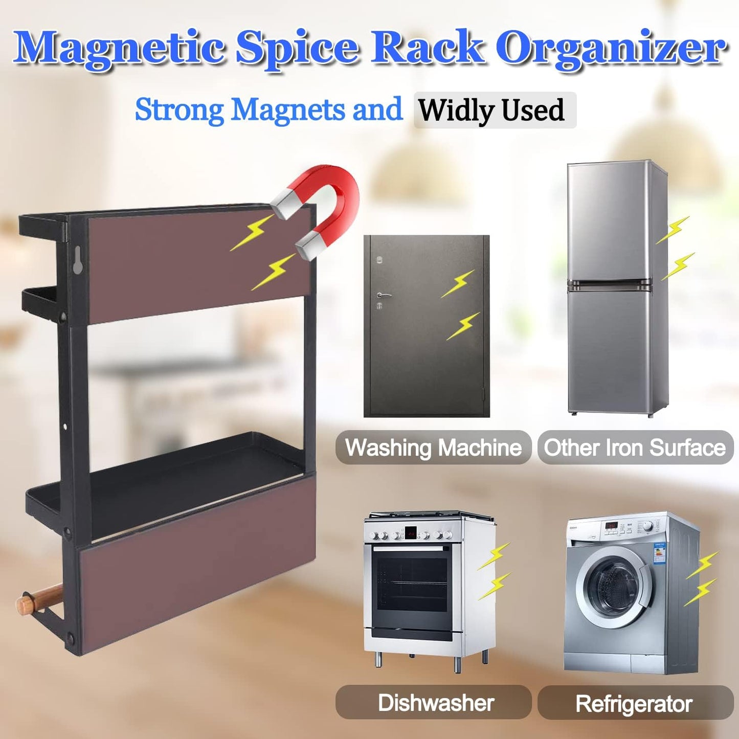 Skanto | Magnetic Refrigerator Spice Rack with Paper Holder – Oryden
