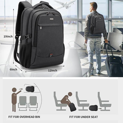 Water-Resistant Travel Laptop Backpack with USB Port & Organised Storage | Bowlift