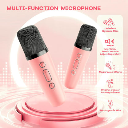 Skanto | Portable Mini Karaoke Machine with Bluetooth Speaker and 2 Wireless Microphones – Veylo