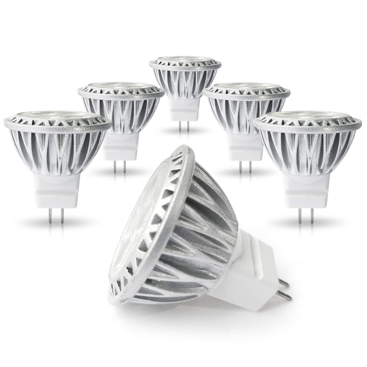 Skanto | Alide Mr11 Gu4 Led Bulbs 3000K Warm White 3W, 6 Pack Low Voltage Spotlights For Outdoor