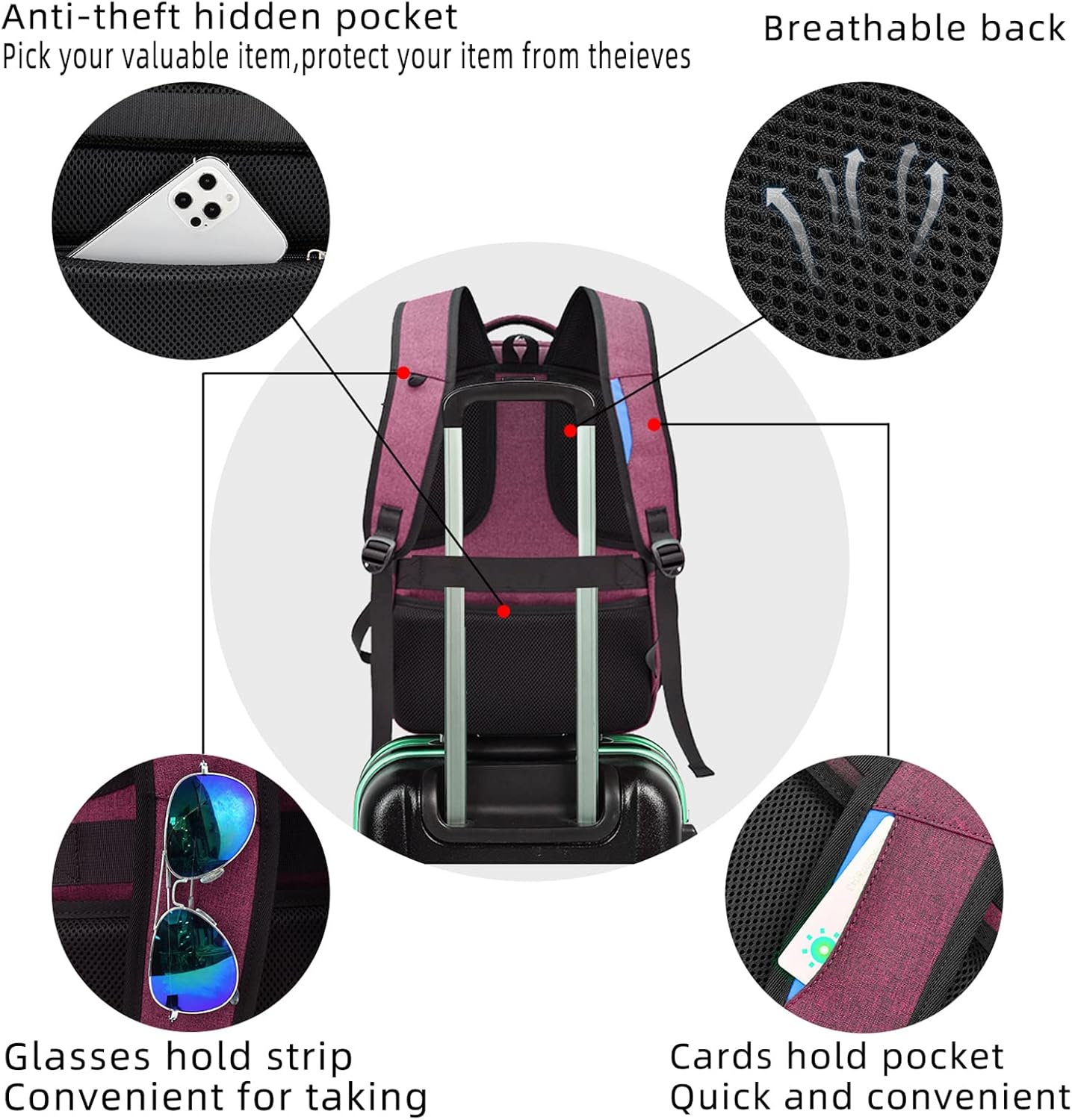 Water-Resistant Travel Laptop Backpack with USB Port & Organised Storage | Bowlift