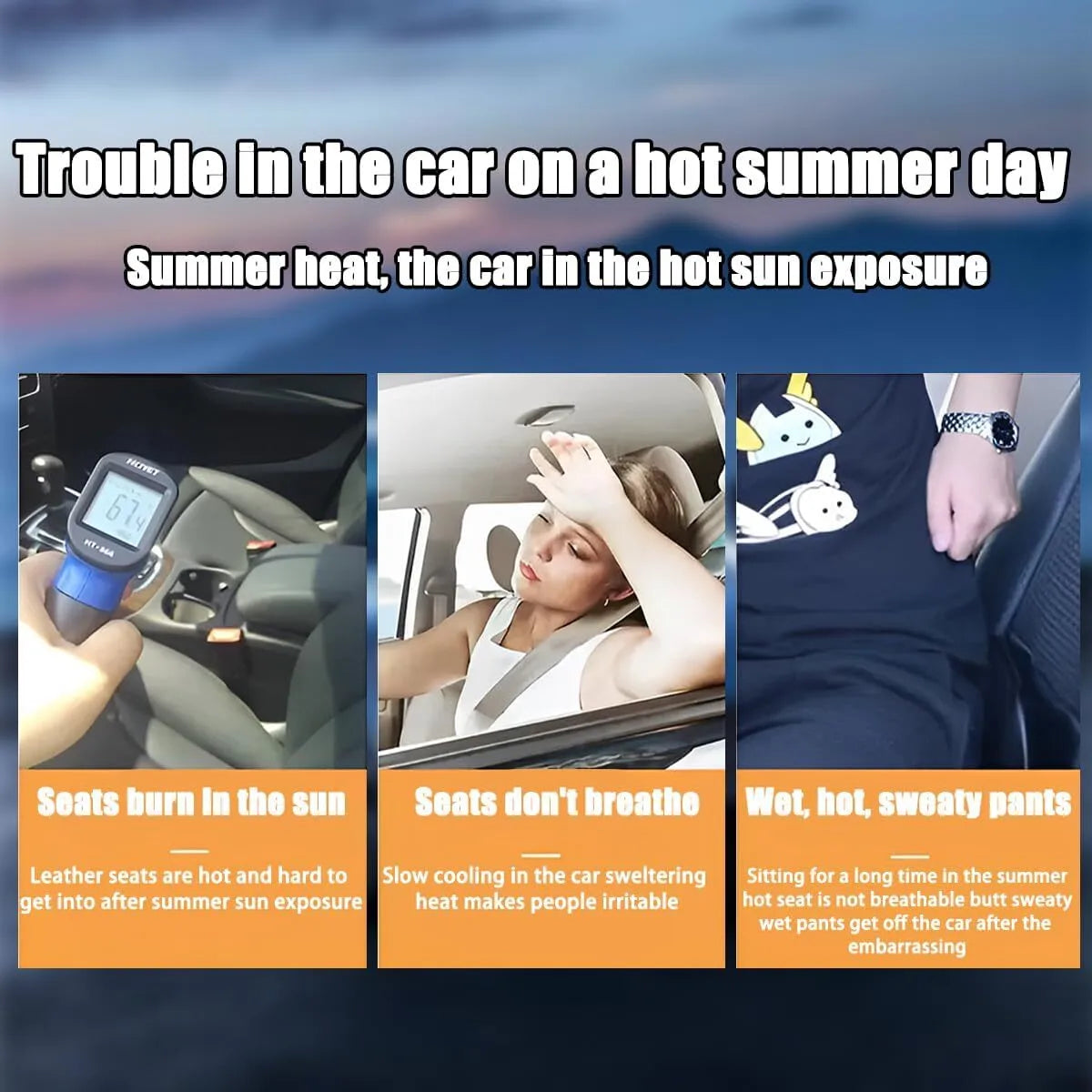 Non-slip ice silk car cushion, suitable for summer