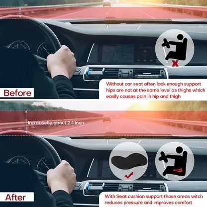 Car seat cushion for smaller drivers