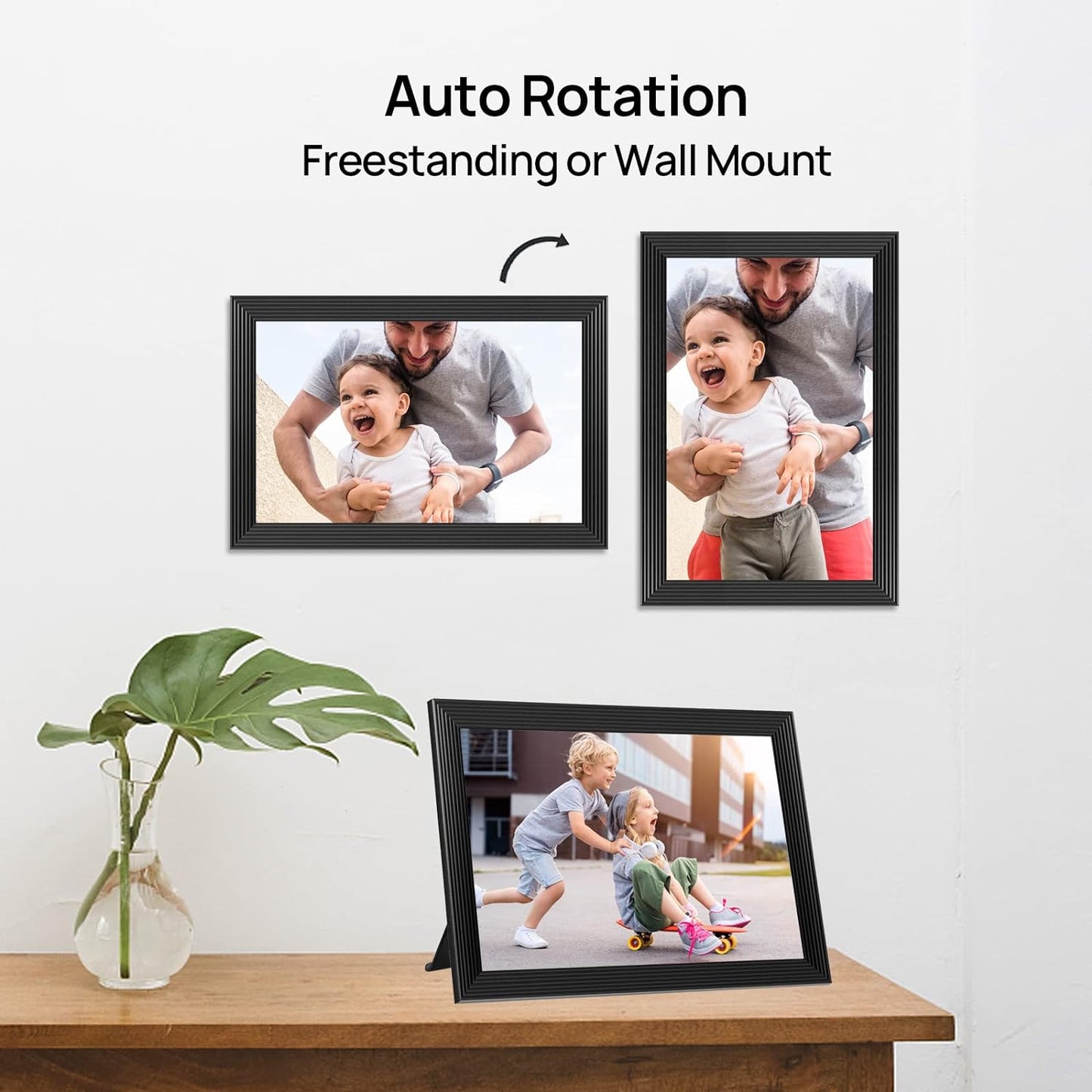 BowLift | High-Resolution Digital Photo Frame Top-Rated Electric Picture Frame with Video Playback and Camera Features