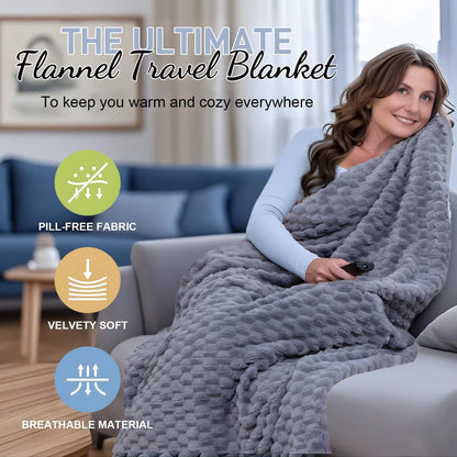 BowLift | Packable Flannel Travel Blanket with Pillow Bag and Luggage Sleeve – Trevora