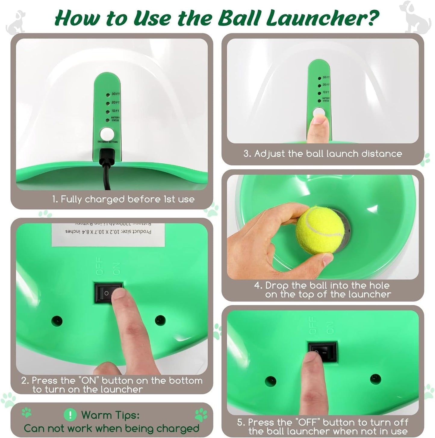 Skanto | Automatic Dog Ball Launcher – 3 Distance Settings for Endless Fetch Fun