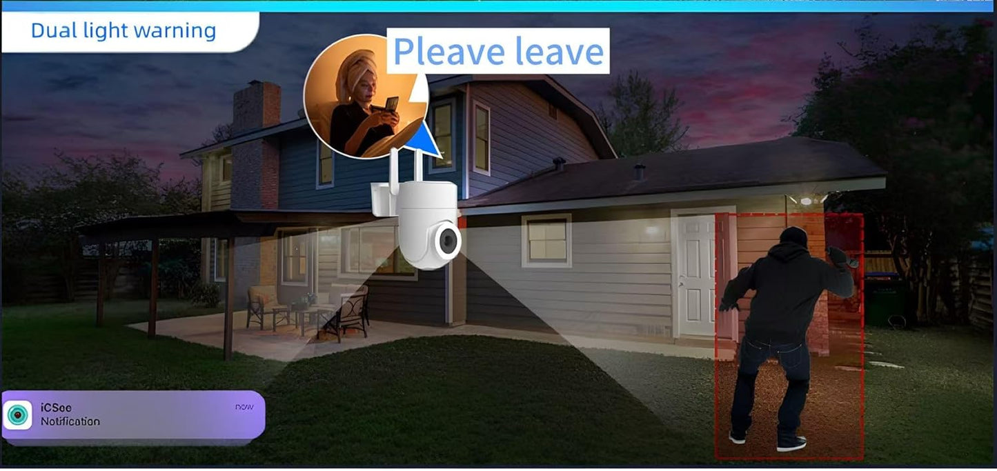 Skanto | Outdoor and Indoor Security Camera 2K 355° View with Night Mode