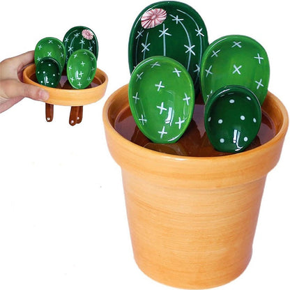 Prickly Cacti Measuring Set, Ceramic Measuring Spoons and Cups | Bowlift
