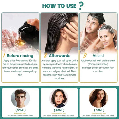 Brehn | Black Hair Dye Shampoo | 3-in-1 Ayurveda-Formula: Coloring, Conditioning & Cleansing | Natural Grey Hair Coverage in 5 Minutes | Ammonia-free & Gentle