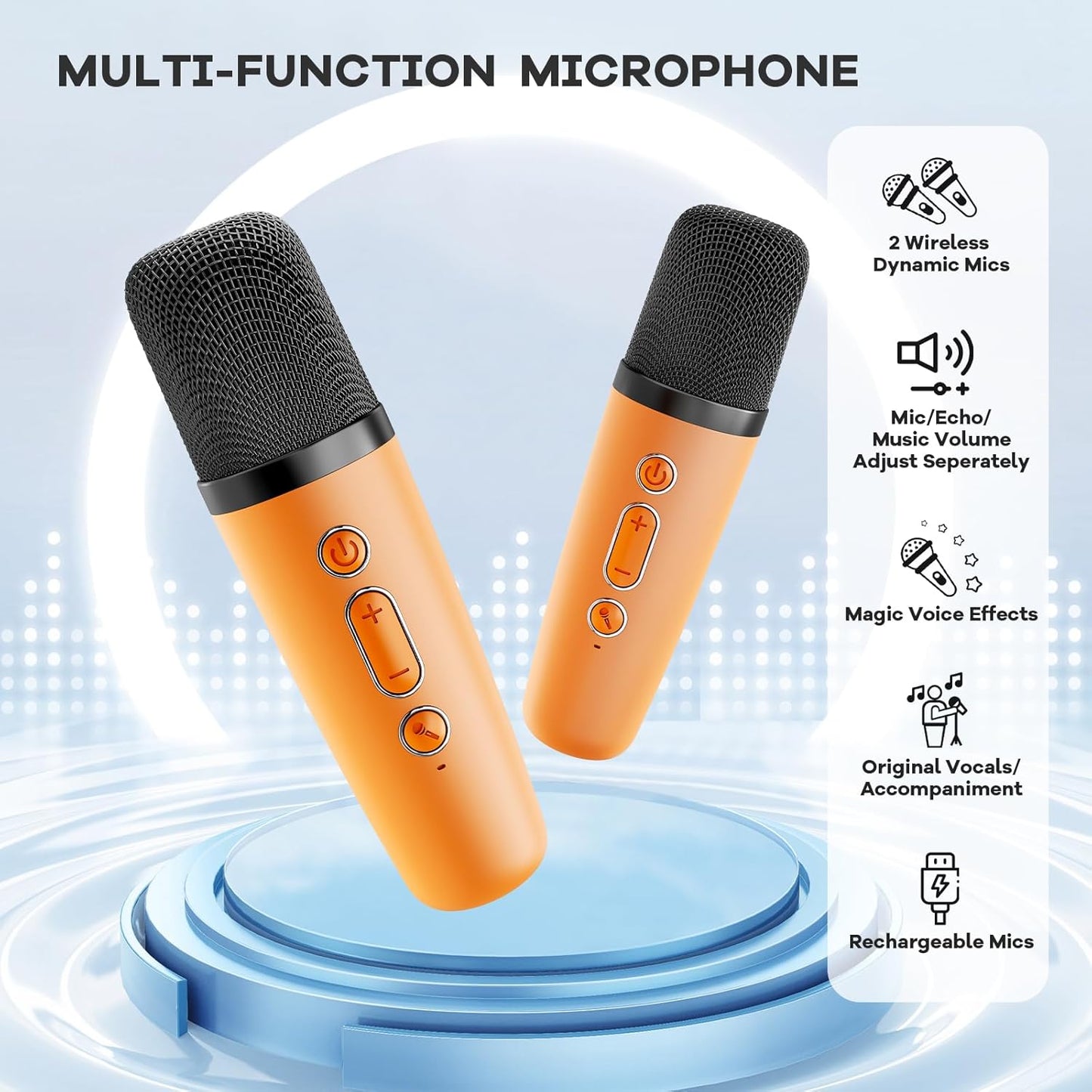 Skanto | Portable Mini Karaoke Machine with Bluetooth Speaker and 2 Wireless Microphones – Veylo
