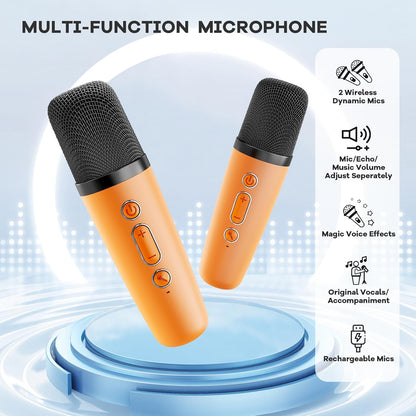 Skanto | Portable Mini Karaoke Machine with Bluetooth Speaker and 2 Wireless Microphones – Veylo