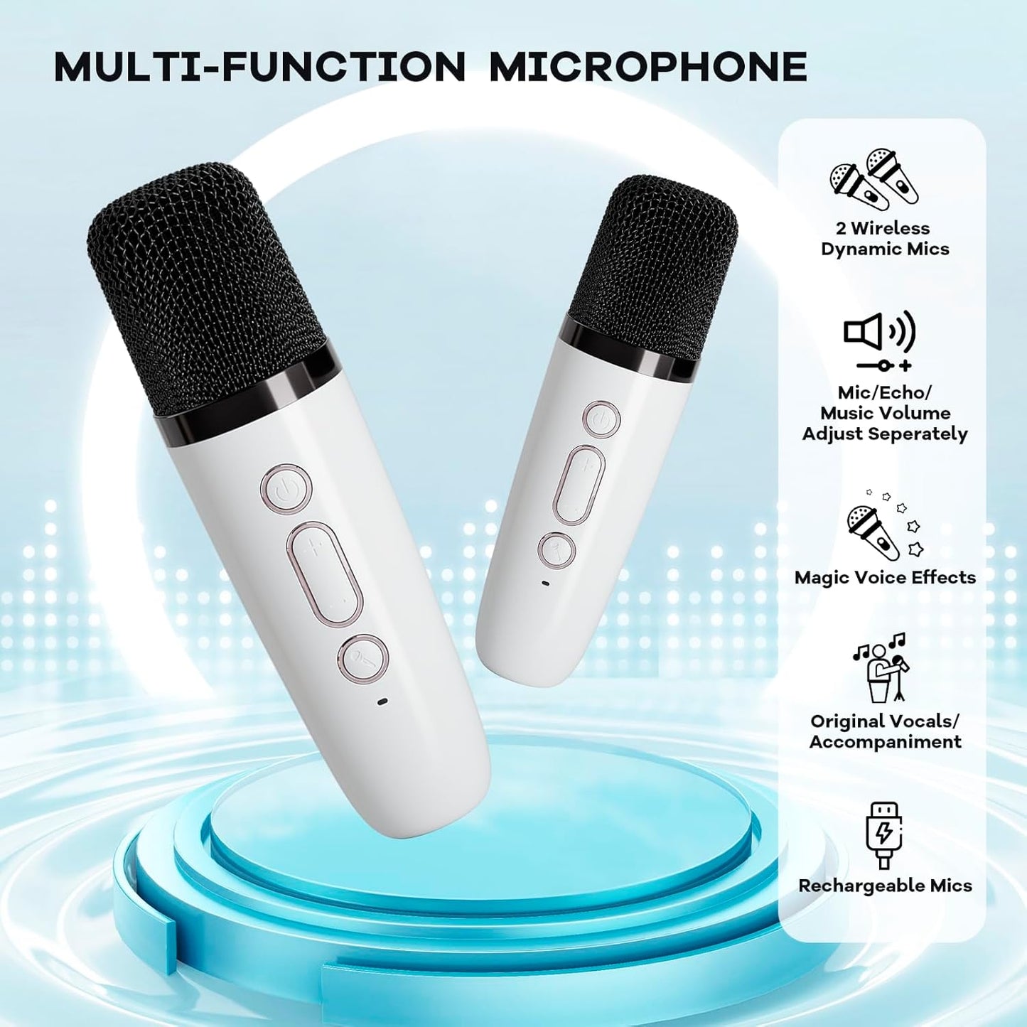 Skanto | Portable Mini Karaoke Machine with Bluetooth Speaker and 2 Wireless Microphones – Veylo