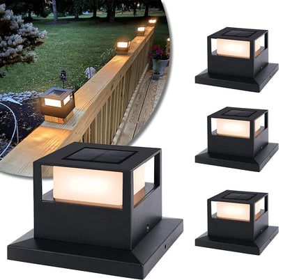 Skanto | VIEWSUN Solar Post Lights 4 Pack - Waterproof LED Fence Lights for 4X4, 5X5, 6X