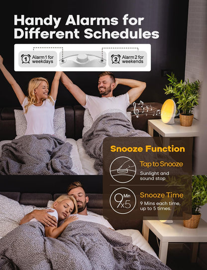 Skanto | GlowRise Natural Sunrise Alarm Clock with Sunrise & Sunset Simulation
