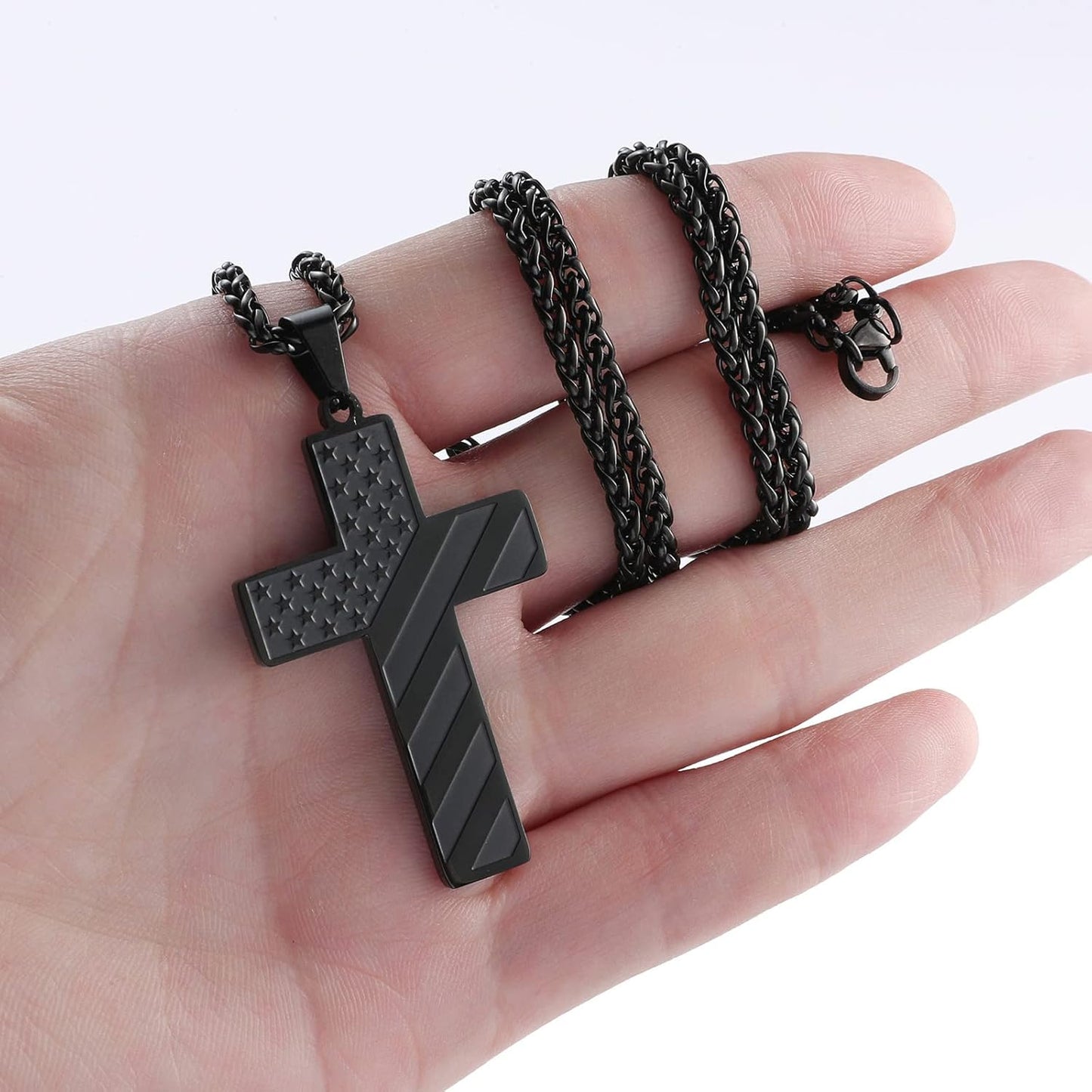 BowLift | IronPride Cross American Flag Cross Necklace