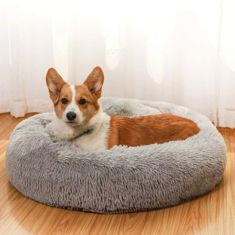 Brehn | Round Plush Calming Donut Dog Bed for Small to Large Dogs